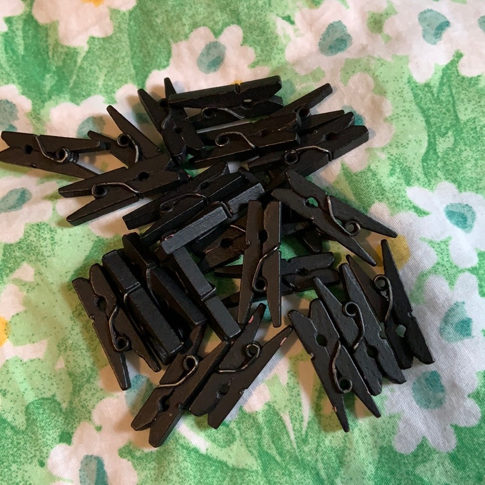 Mini Black Clothespin Clips (24 Count)